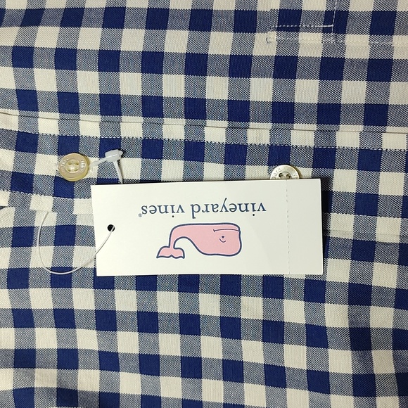 Vineyard Vines Classic Fit Murray Blue Checker Long Sleeve Button Up - Small NWT - Picture 6 of 8